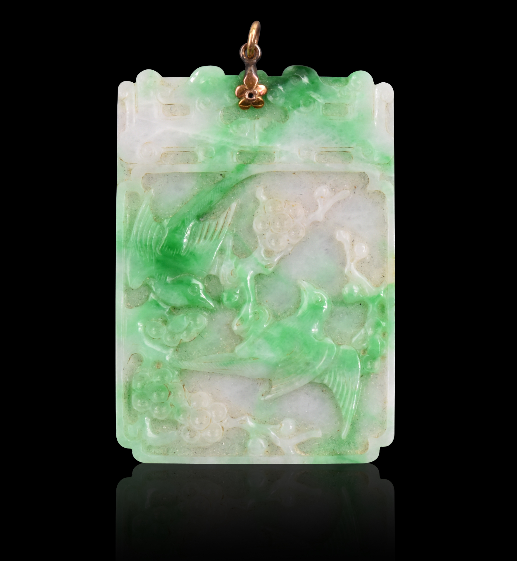 CHINESE JADEITE CARVED PLAQUE W/