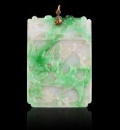 CHINESE JADEITE CARVED PLAQUE