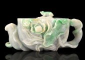 CHINESE JADEITE CARVED TEAPOT