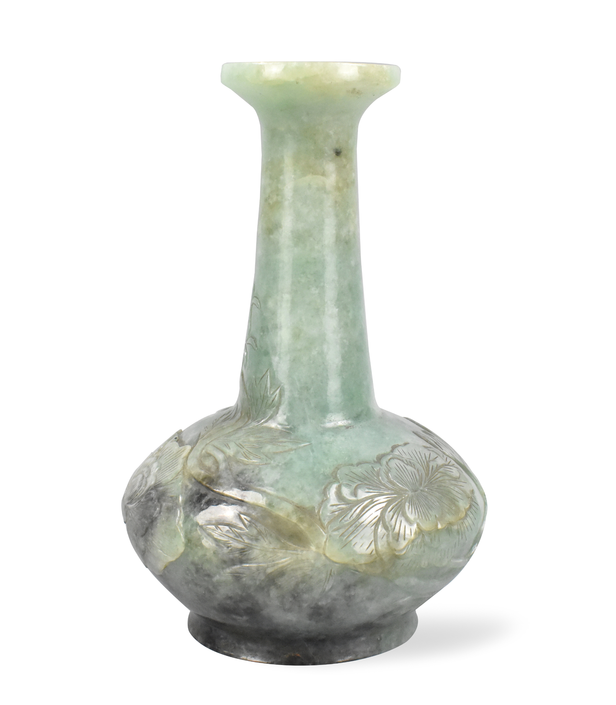 CHINESE JADEITE CARVED VASE W/