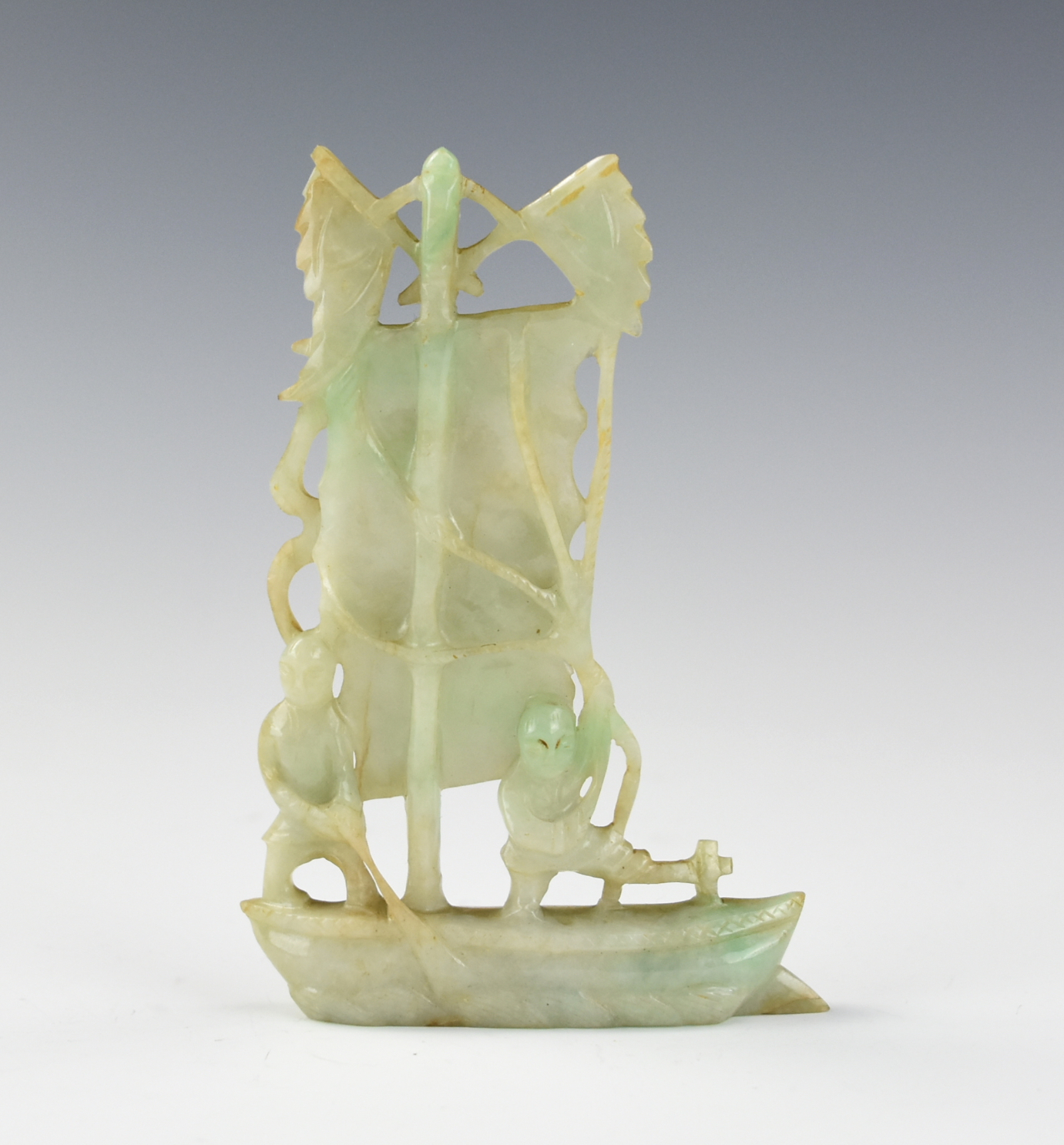 CHINESE JADEITE CARVING OF SAILBOAT