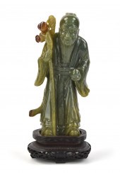 CHINESE JADEITE FIGURE OF "SHO