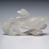 Chinese Jadeite Goose and Carp