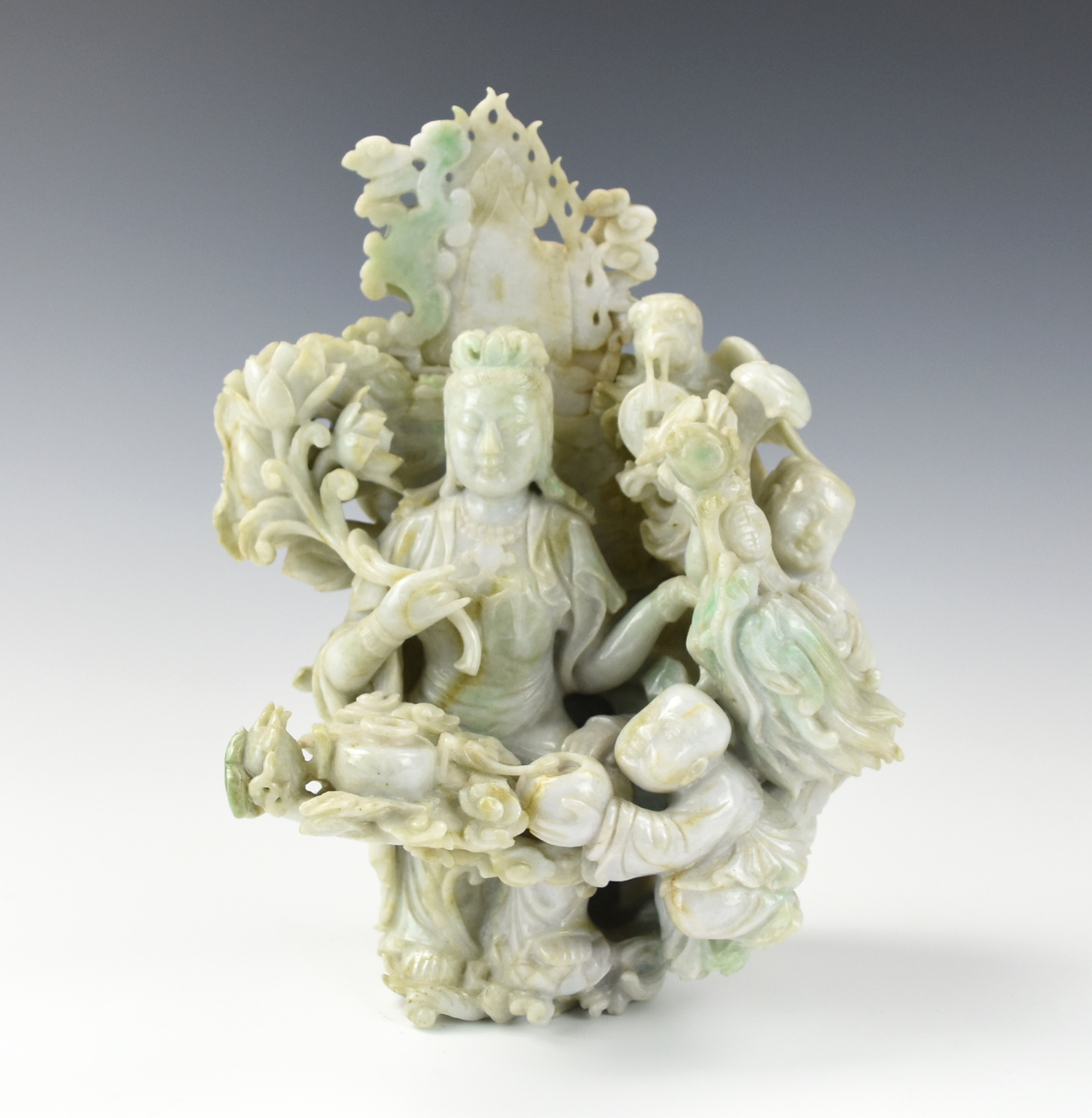 CHINESE JADEITE GUANYIN AND