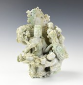 CHINESE JADEITE GUANYIN AND CH