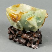 CHINESE JADEITE LOTUS FORM WAS