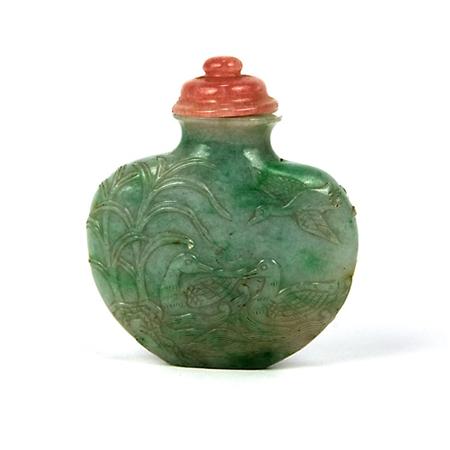 Chinese Jadeite Snuff Bottle 	 