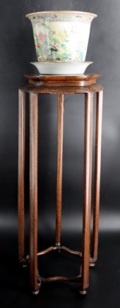CHINESE JARDINIERE AND UNDERPL
