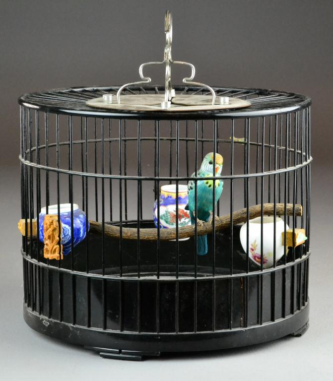 Chinese Lacquer Birdcage w/
