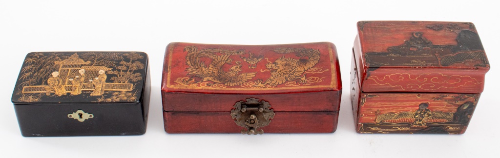 CHINESE LACQUER BOXES, GROUP OF