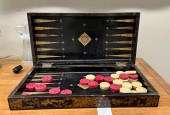 CHINESE LACQUER FOLDING GAMEBO
