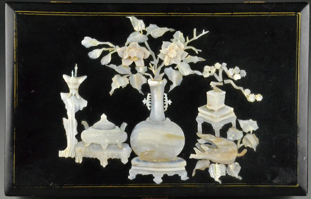 Chinese Lacquer & MOP Appliqued