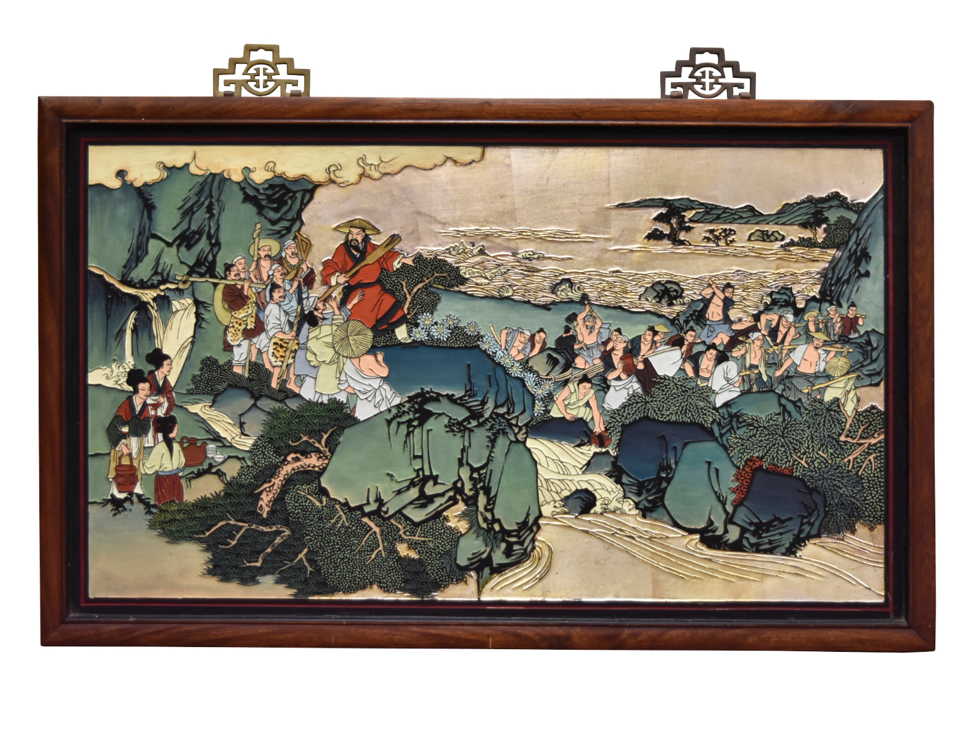 CHINESE LACQUER PLAQUE OF "KING