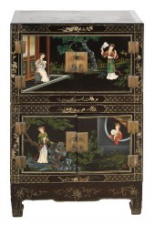 CHINESE LACQUER SIDE CABINETha