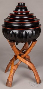 CHINESE LACQUER STACKING BOXES