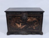 Chinese lacquered and gilt che