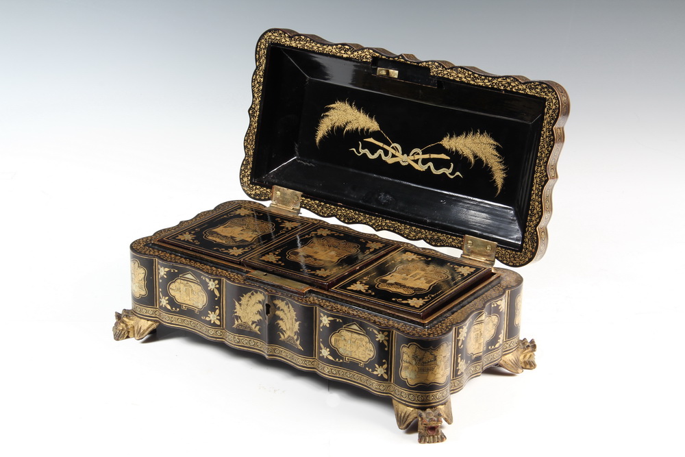 CHINESE LACQUERED BOXED SET OF