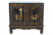 CHINESE LACQUERED CABINET ON S