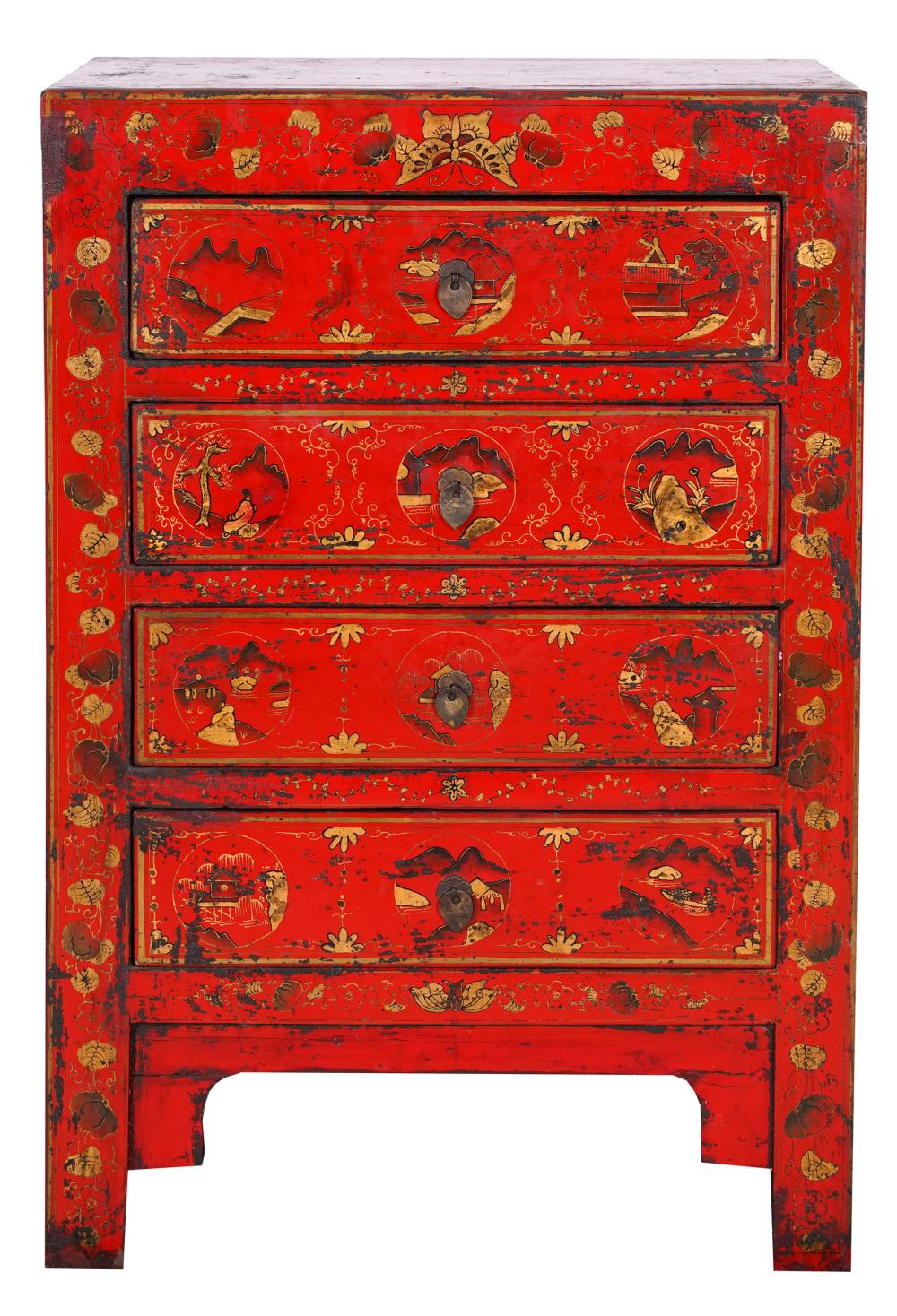 CHINESE LACQUERED CHEST OF