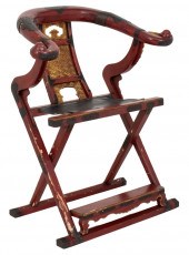 CHINESE LACQUERED HORSESHOE CH