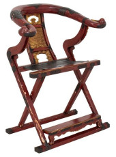 CHINESE LACQUERED HORSESHOE CH