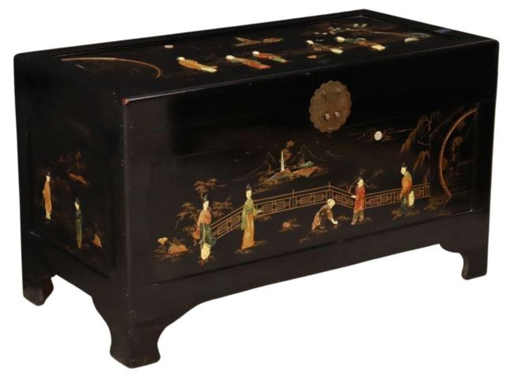 CHINESE LACQUERED & INLAID