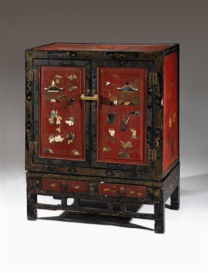 Chinese lacquered, painted and