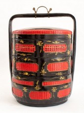 CHINESE LACQUERED STACKING BAS