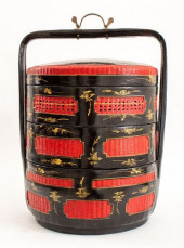 CHINESE LACQUERED STACKING BAS