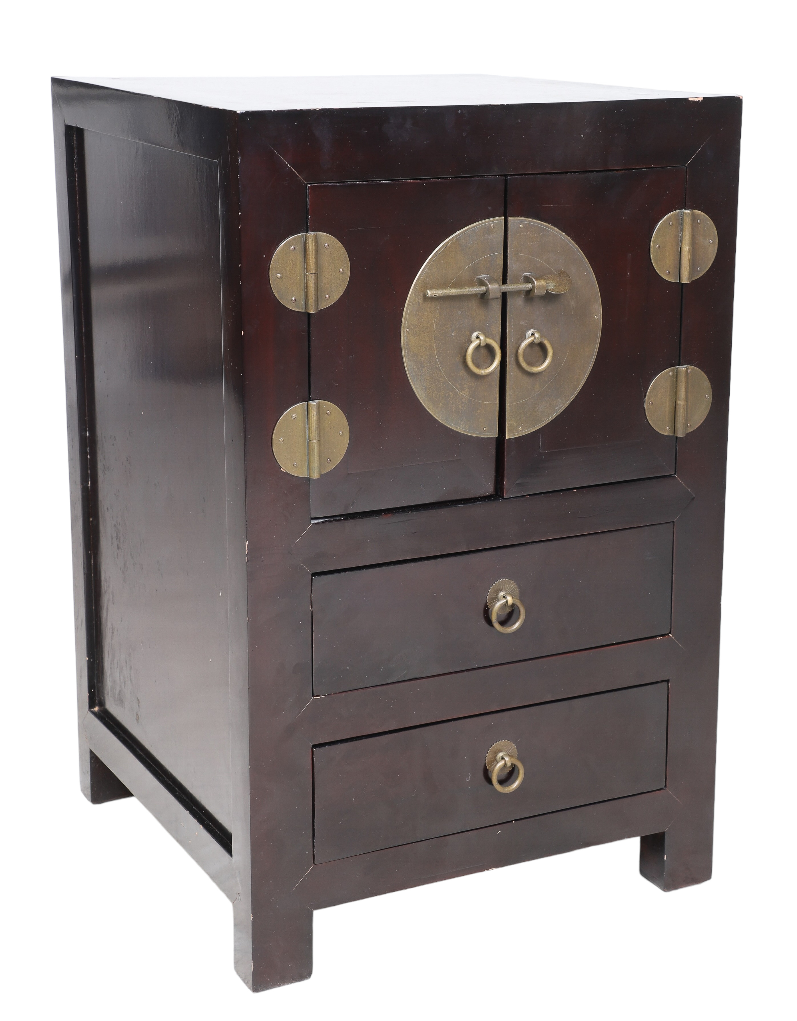Chinese lacquered tansu, two