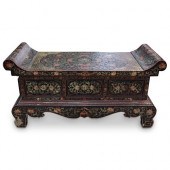 CHINESE LACQUERED WOOD MEDITAT