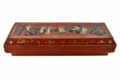CHINESE LACQUERED WOOD SCROLL