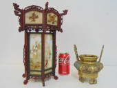 CHINESE LANTERN & BRASS INCENS