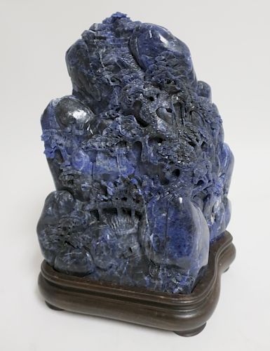 CHINESE LAPIS LAZULI MOUNTAINCarved