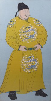 CHINESE LARGE FRAMED PRINT OF