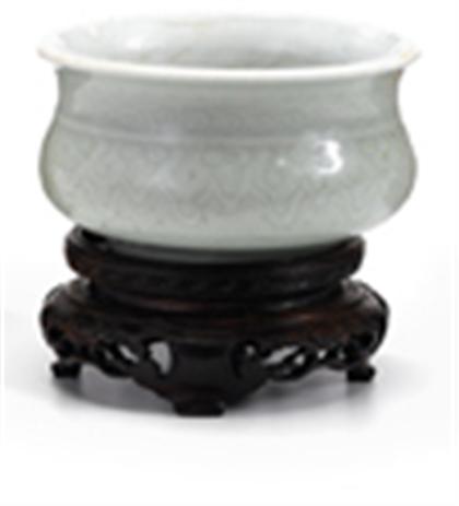 Chinese late Ming carved celadon