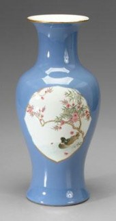 Chinese lavender-blue vase, ba