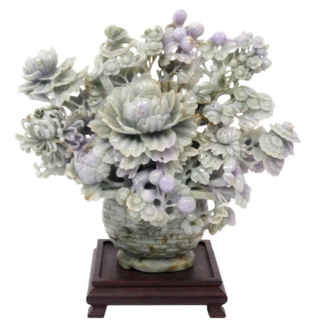 CHINESE LAVENDER & GREEN CARVED