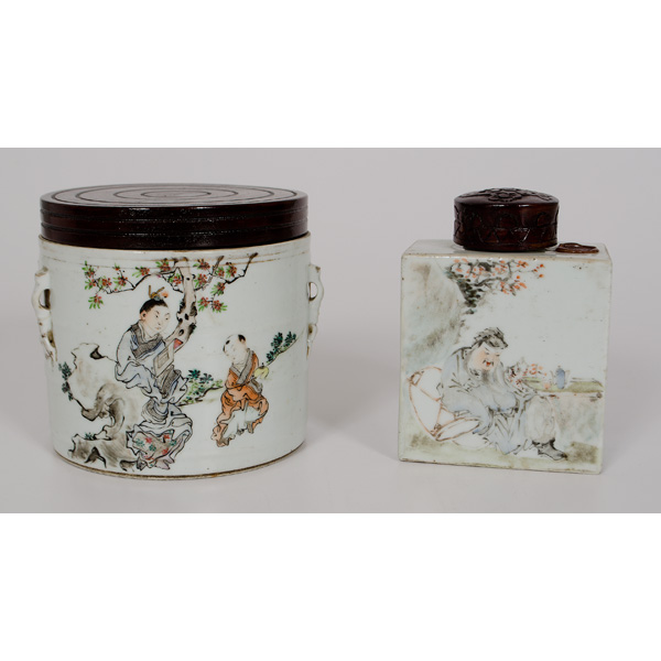 Chinese Lidded Jars Chinese.  Two