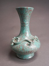 CHINESE LUJUN GLAZE DRAGON VAS