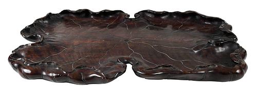 CHINESE LYCHEE WOOD LOTUS LEAF FORM