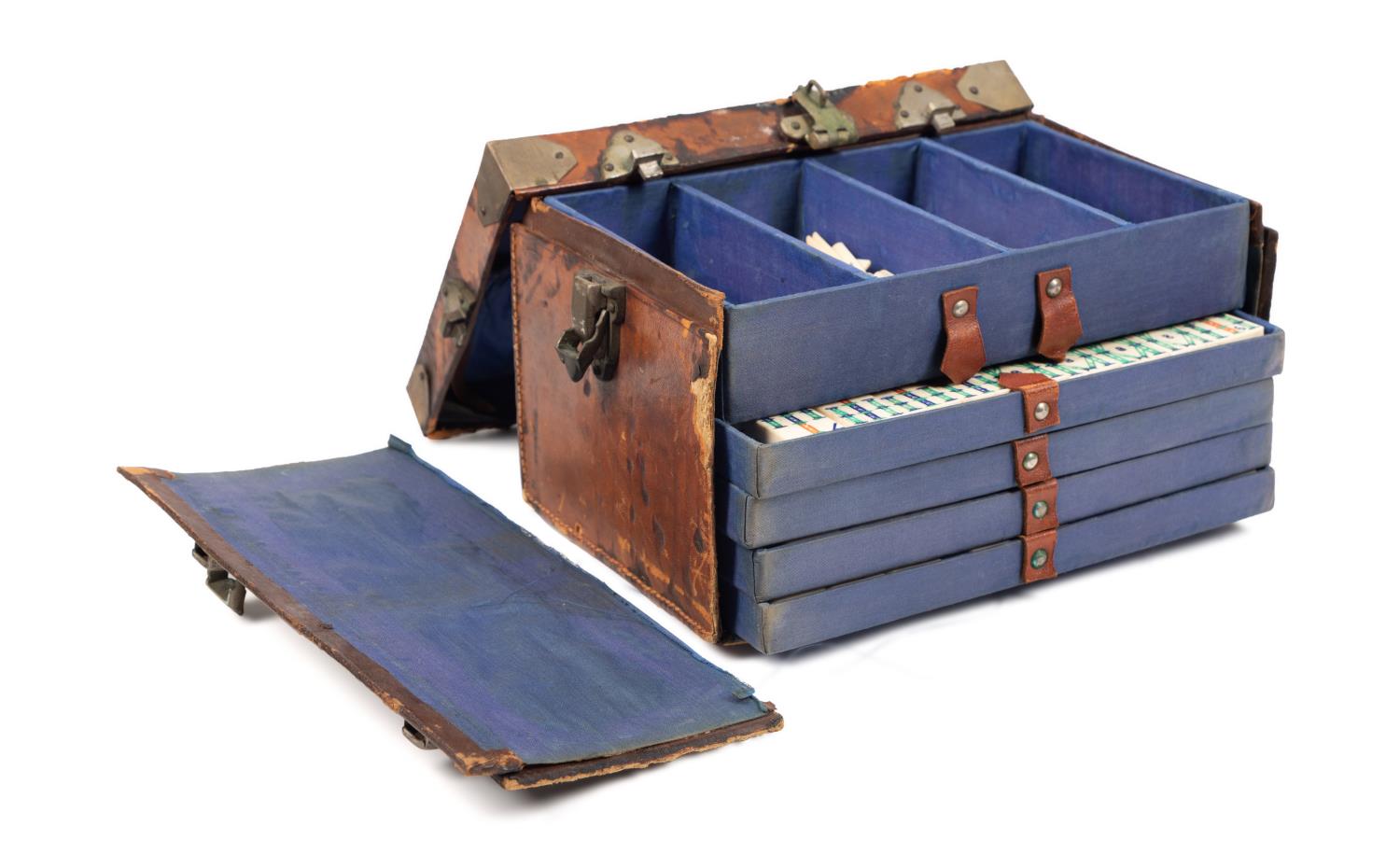 CHINESE MAHJONG SET IN LEATHER