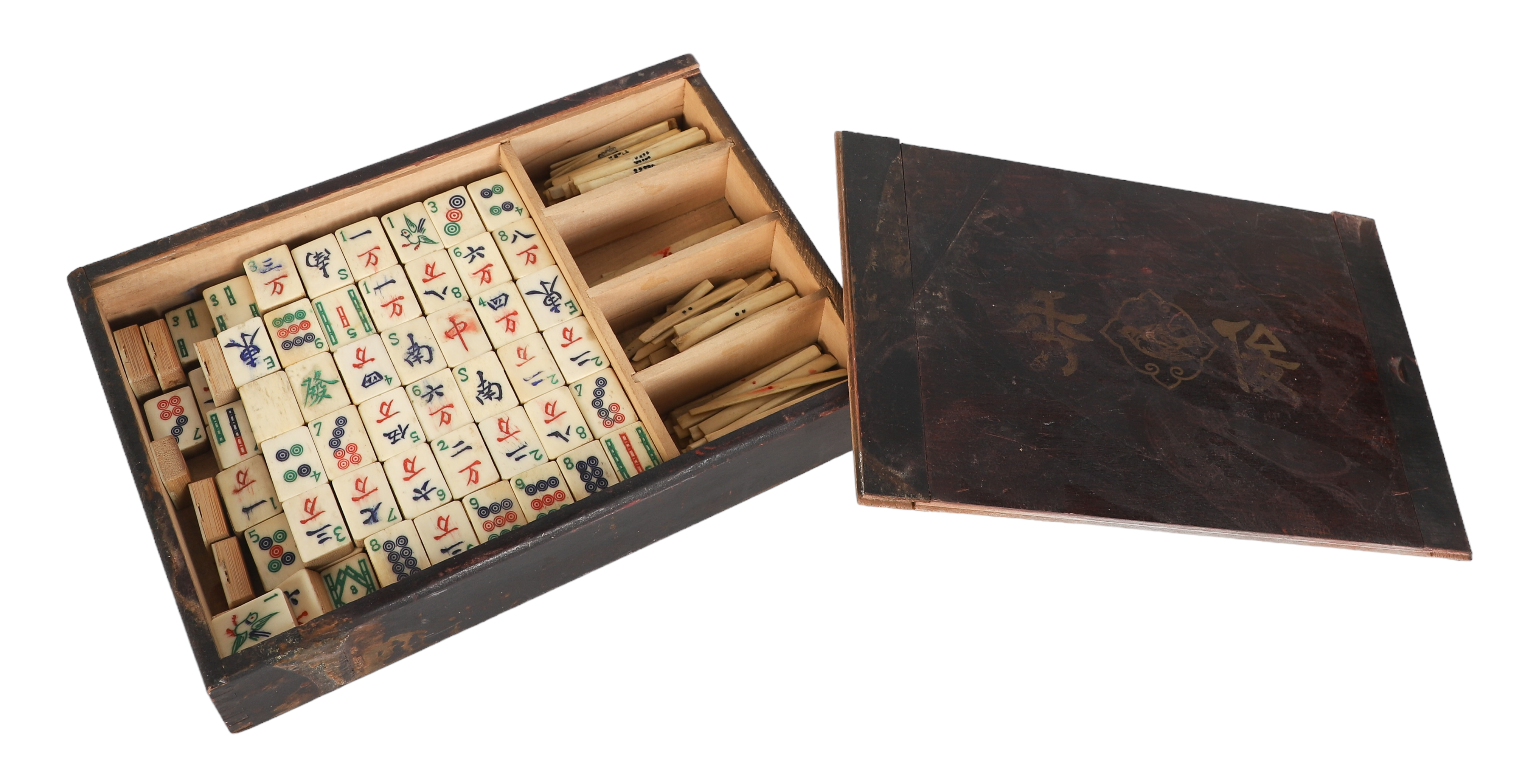 Chinese Mahjong set in sliding