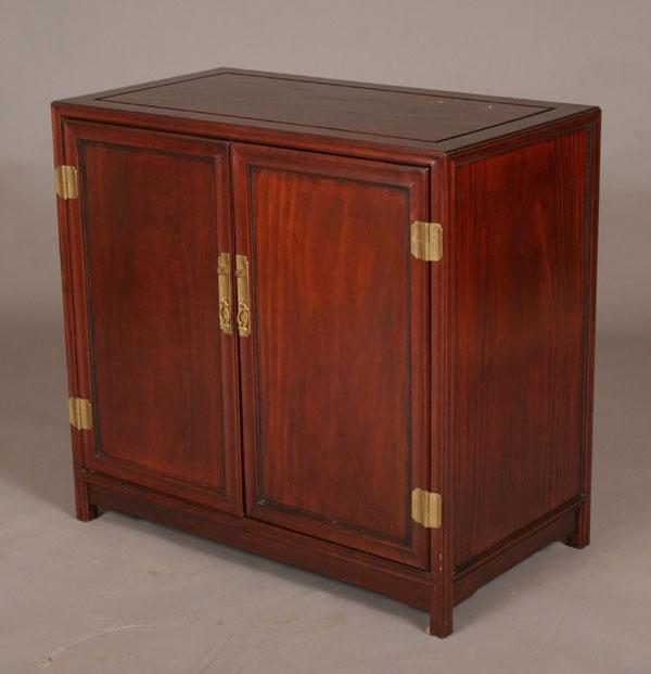 Chinese mahogany chest/dresser; two