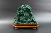 CHINESE MALACHITE CARVING OF P