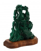 CHINESE MALACHITE FIGURAL GROU
