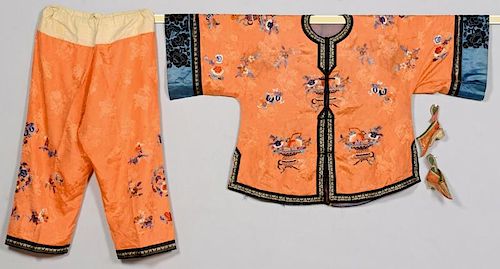 CHINESE MANDARIN ROBE & PANTS W/