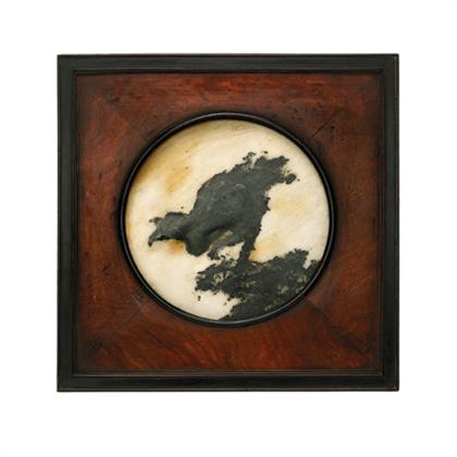 Chinese marble, burl wood and