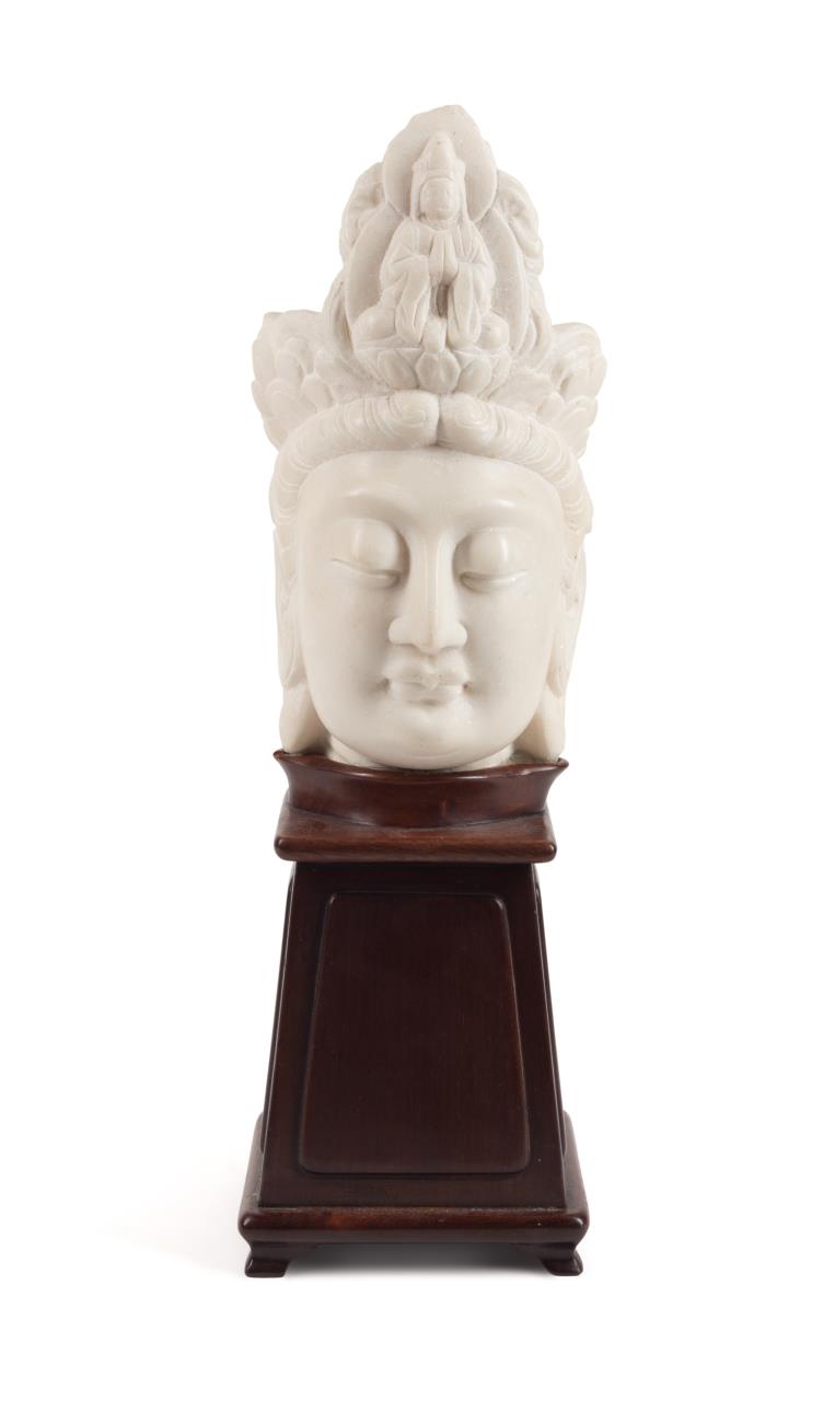 CHINESE MARBLE BUST OF QUAN YIN