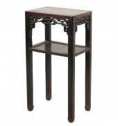 CHINESE MARBLE-INSET CARVED WO